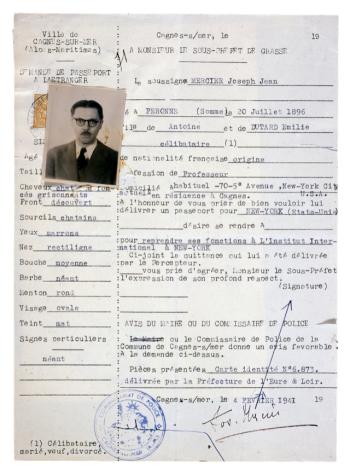 Demande de passeport à l’étranger, 4 février 1941