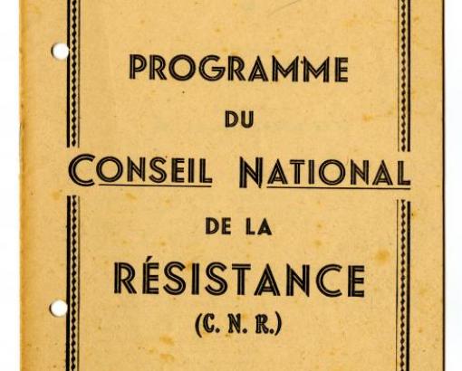 Programme du Conseil National de Résistance © Photo et collection du CHRD Lyon, Ar. 2111