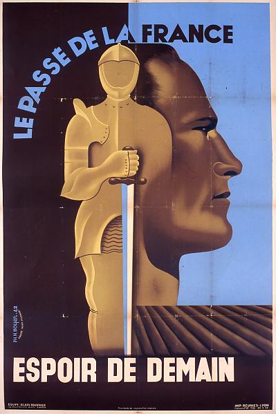 Le passé de la France, espoir de demain, affiche de l'atelier Alain Founier © Photo Blaise Adilon - Collection du CHRD, A. 334 