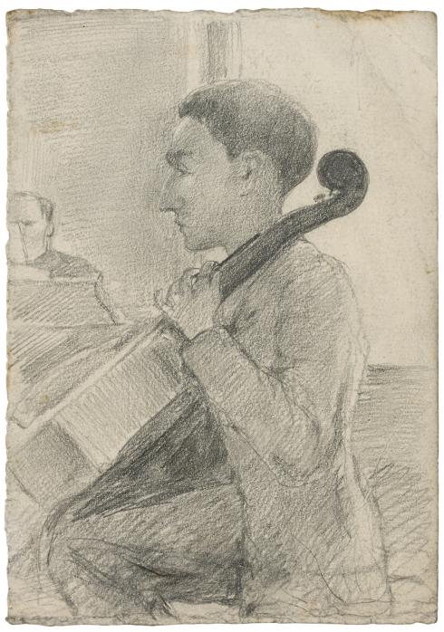 "Violoncelliste" par Arthur Goldschmidt, 1942-45 - Collection du CHRD, fonds Georges-Arthur Goldschmidt, N° Inv. 1626-52 © Pierre Verrier