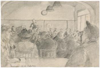 "Concert dans une salle" par Arthur Goldschmidt, 1943 - Collection du CHRD, fonds Georges-Arthur Goldschmidt, N° Inv. Ar. 1626-51 © Pierre Verrier