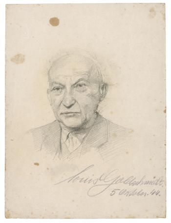 "Portrait de Louis Goldschmidt" par Arthur Goldschmidt, 1944 - Collection du CHRD, fonds Georges-Arthur Goldschmidt, Ar. 1626-11 © Pierre Verrier