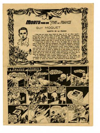Rubrique « Morts pour que vive la France », parue dans Tarzan, n° 3, 3 octobre 1946 - © Collection du Musée de la Résistance nationale de Champigny-sur-Marne, fonds Saffray-Môquet