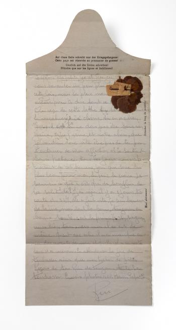 Lettre d'un prisonnier de guerre à sa femme et son fils, 1941-1942 © Photo Pierre Verrier - Collection du CHRD, Ar. 887