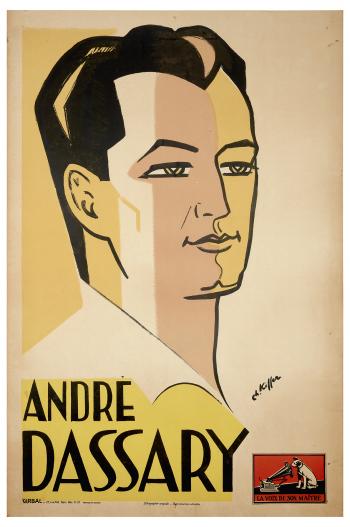 Charles Kiffer (1902-1992), André Dassary, Affiche, lithographie couleur, Atelier Girbal, Paris