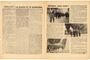 Libération, Organe des mouvements unis de résistance, édition zone Sud, n°40, 1er décembre 1943 © Photo et collection du CHRD, Ar. 2111