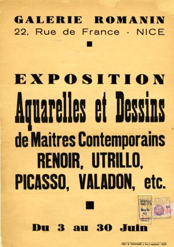 Dernière exposition de la Galerie Romanin, du 3 au 30 juin 1943