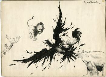 A la curée, dessin de Jean Moulin, 1917