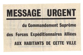Message d'alerte à l'intention des populations civiles