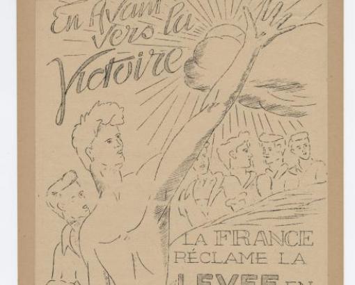 Tract "En avant vers la victoire", 1944 © Photo et collection du CHRD, Ar. 1926