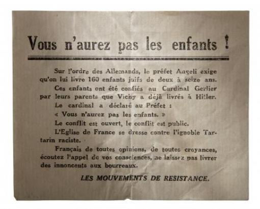 Tract "Vous n'aurez pas les enfants" © Photo et collection du CHRD, Ar. 262