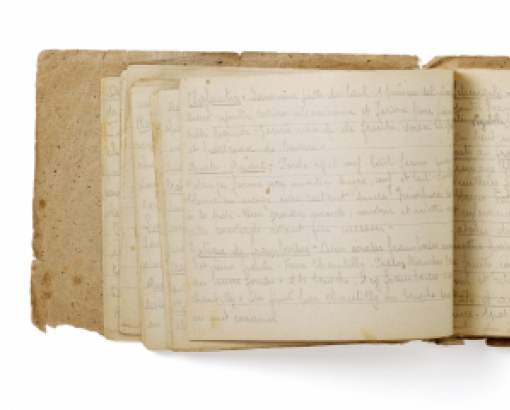 Carnet de recettes de Suzanne Petit - Collection du CHRD, N° Inv. Ar. 1801 © Pierre Verrier