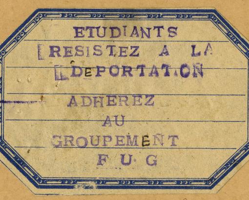Papillon "étudiants résistez à la déportation" - Collection du © CHRD, N° Inv. Ar. 1926