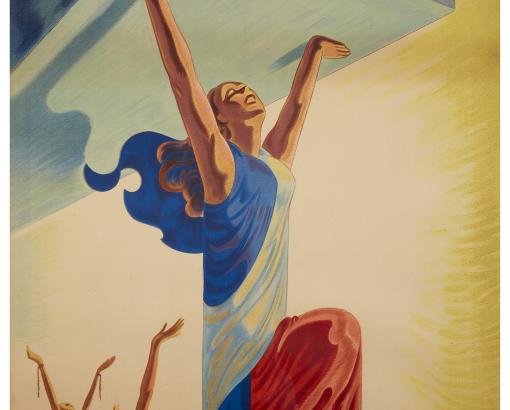 Pierre Grach (1898-1987), dit Phili, Libération, Affiche éditée par le Gouvernement provisoire de la République française, lithographie couleur sur papier vélin, 1944 © Photo Pierre Verrier - Collection du CHRD