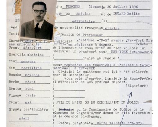 Demande de passeport à l’étranger, 4 février 1941