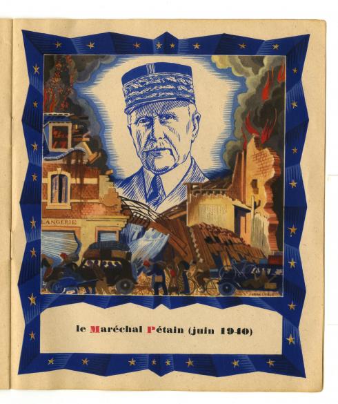 "De Vercingétorix à Pétain" ; texte de Jacques Reynaud, illustration de Jean Chieze, G. P. éditions, Paris, 1942 - Collection du © CHRD, fonds Lucien Desmurger, N° Inv. Ar. 2066