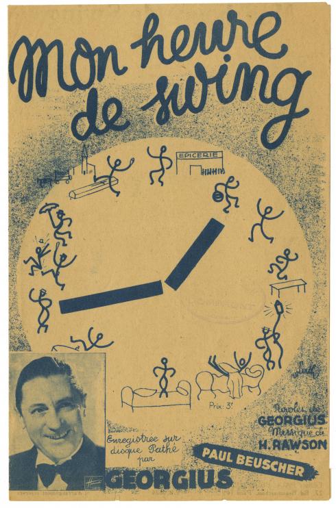 Partition musicale "Mon heure de swing" - © Pierre Verrier, Collection du CHRD, N° Inv. Ar. 1220