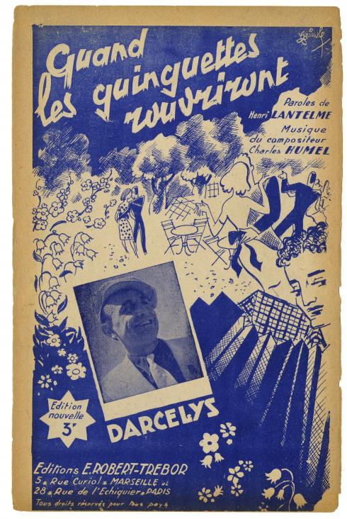 Partition musicale "Quand les Guiguettes rouvriront" - © Pierre Verrier, Collection du CHRD, N° Inv. Ar. 1220