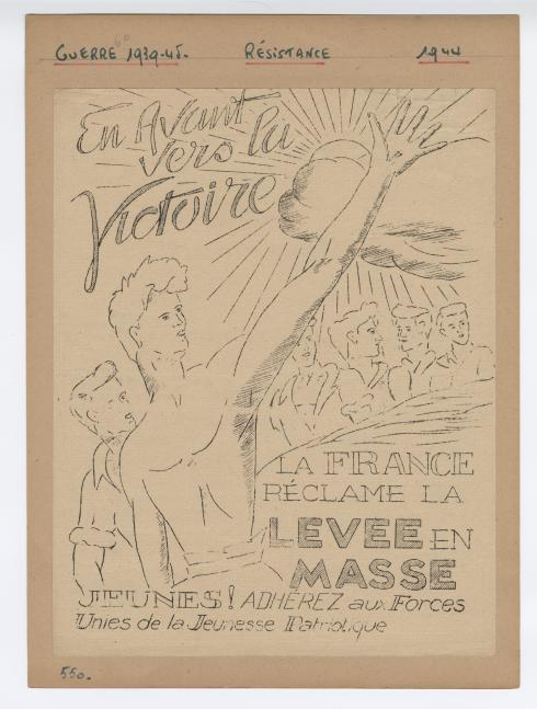 Tract "En avant vers la victoire", 1944 © Photo et collection du CHRD, Ar. 1926