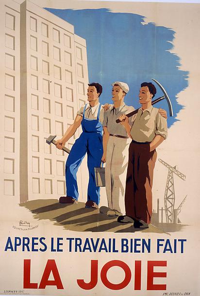 Après le travail bien fait, la joie, affiche de l'atelier Alain-Fournier © Photo Blaise Adilon - Collection du CHRD, A. 319