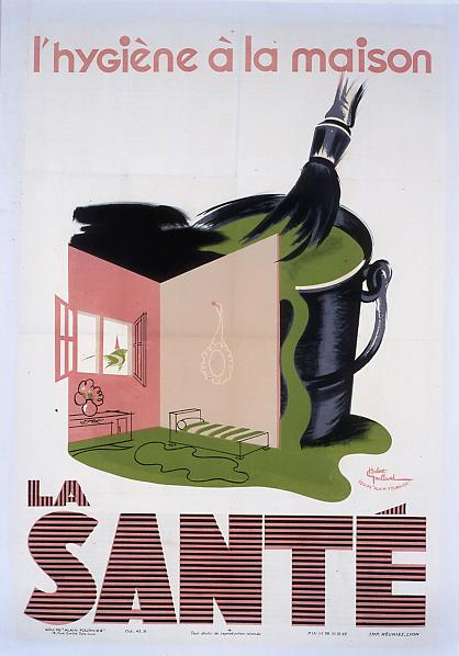 L'hygiène à la maison, la santé, affiche de l'atelier Alain Founier © Photo Blaise Adilon - Collection du CHRD, A. 334 
