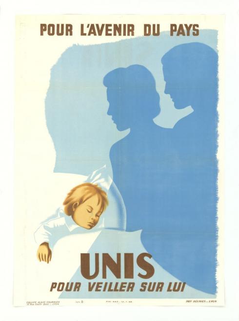 Pour l'avenir du pays, unis pour veiller sur lui, affiche de l'atelier Alain-Fournier © Photo Blaise Adilon - Collection du CHRD, A. 315