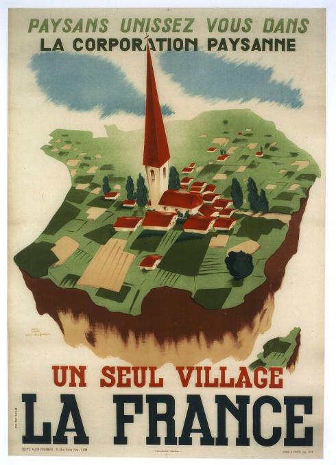 Un seul village, la France, affiche de l'atelier Alain Fournier © Photo Blaise Adilon - Collection du CHRD