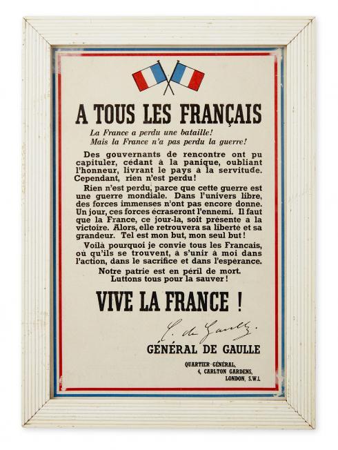 Affiche "À tous les français" © Photo Pierre Verrier - Collection du CHRD, Ar. 1991