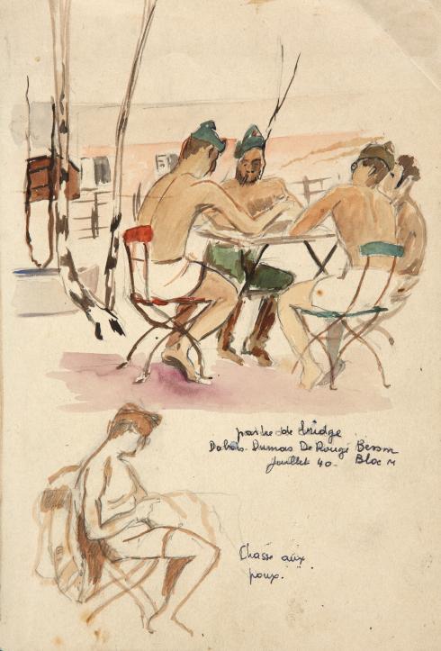  Aquarelle par Roger Billiemaz, 1940-1941 © Photo Pierre Verrier - Collection du CHRD, Ar. 688