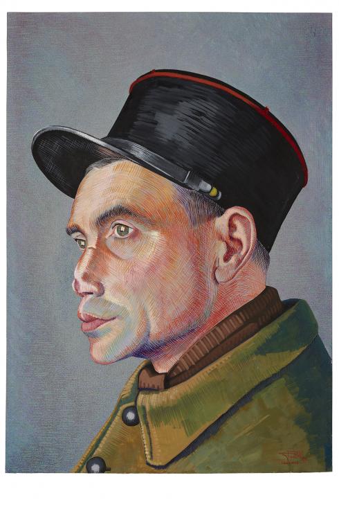 Portrait de prisonnier de guerre par Jean Billon, 1941 - Collection du CHRD, N° Inv. Ar. 1196-29 © Pierre Verrier