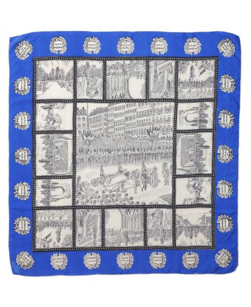 Foulard « Les Voyages du Maréchal », par Colcombet, Paris, 1941 - Collection du CHRD, fonds Martine Meilland, N° Inv. 2000-2 © Pierre Verrier