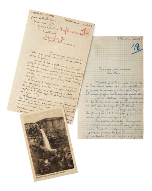Lettres de Jean Latreille depuis le chantier d'Artemarre - Collection du CHRD, N° Inv. Ar. 2079 © Pierre Verrier