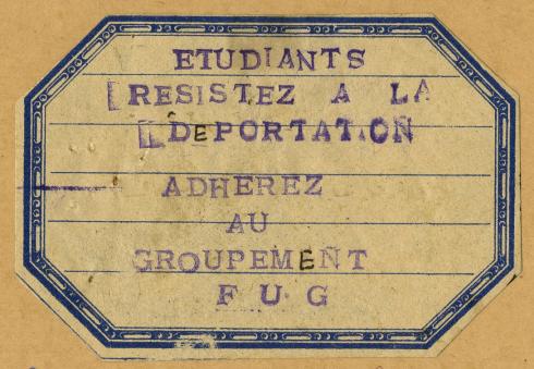 Papillon "étudiants résistez à la déportation" - Collection du © CHRD, N° Inv. Ar. 1926