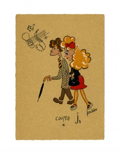 Carte postale "Couple J3" illustrée par Jean Dejoux  - © Collection Bernard Le Marec
