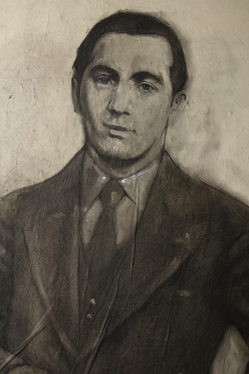 Ernest Pignon-Ernest, Jean Arsac (1925-1944), 2012 ; Collage de la prison Saint-Paul désaffectée © Photo Pierre Verrier - Collection du CHRD, Ar. 2086-2