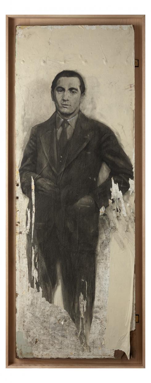 Ernest Pignon-Ernest, Jean Arsac (1925-1944), 2012 ; Collage de la prison Saint-Paul désaffectée © Photo Pierre Verrier - Collection du CHRD, Ar. 2086-2