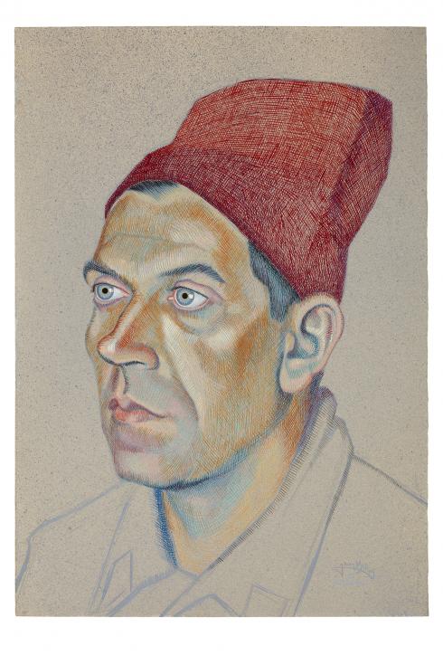  Jean Billon, prisonnier de guerre, Matricule 45.006, Savoie, ramoneur, sans date, Gouache sur papier portant tampon du stalag VIIIC (Sagan, Pologne) © Photo Pierre Verrier - Collection du CHRD, Ar. 1196-7