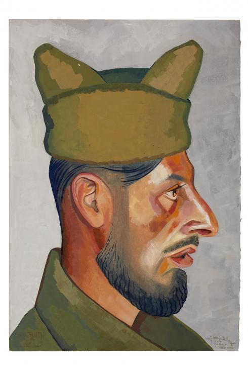 Jean Billon, prisonnier de guerre, 1941, Gouache sur papier portant tampon du stalag VIIIC (Sagan, Pologne) © Photo Pierre Verrier - Collection du CHRD, Ar. 1196-42