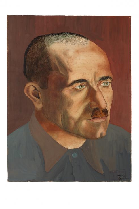 Jean Billon, prisonnier de guerre, Anonyme, 1941, Gouache sur papier portant tampon du stalag VIIIC (Sagan, Pologne) © Photo Pierre Verrier - Collection du CHRD, Ar. 1196-46