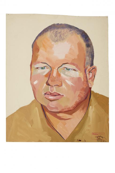 Jean Billon, prisonnier de guerre, 1941, Gouache sur papier portant tampon du stalag VIIIC (Sagan, Pologne) © Photo Pierre Verrier - Collection du CHRD, Ar. 1196-48