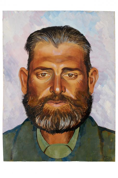 Jean Billon, prisonnier de guerre, Matricule 45.039, Paris, artisan, sans date, Gouache sur papier portant tampon du stalag VIIIC (Sagan, Pologne) © Photo Pierre Verrier - Collection du CHRD, Ar. 1196-65