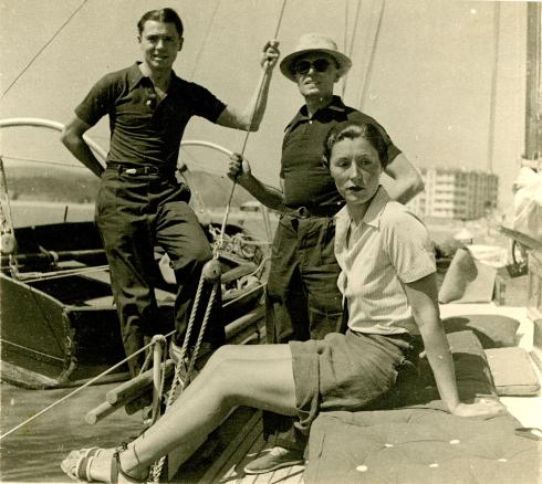Pierre Cot, Andrée Chatin et Jean Moulin à Saint Tropez, 1932
