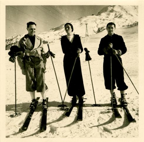 Pierre Cot, Andrée Chatin et Jean Moulin en Autriche, février 1934. Photo Paul Chatin