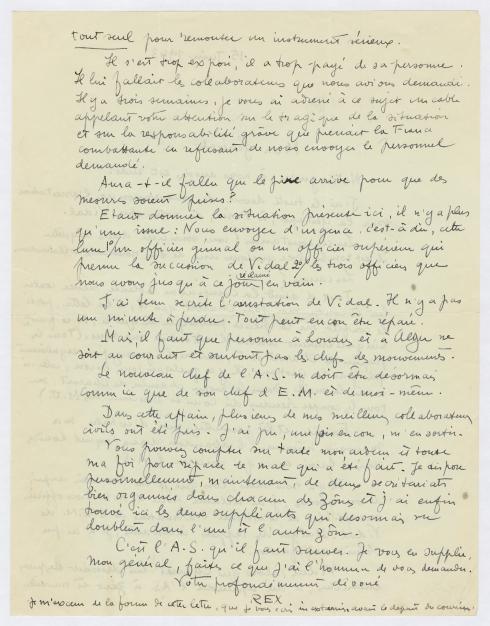 Dernière lettre au général de Gaulle, 15 juin 1943 