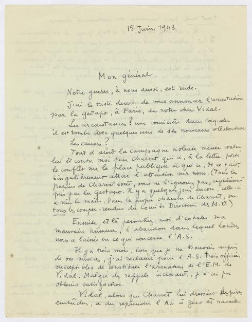 Dernière lettre au général de Gaulle, 15 juin 1943 