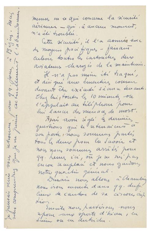 Lettre à ses parents, 12 février 1934