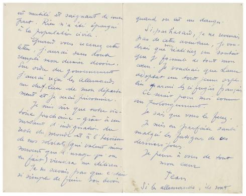 Lettre à sa mère et à sa sœur, 15 juin 1940