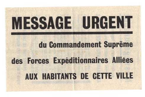 Message d'alerte à l'intention des populations civiles