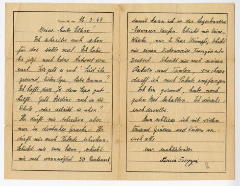 Lettre du 12 mars 1944