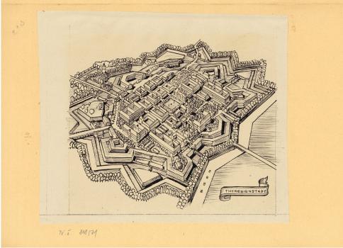 Plan de Theresienstadt réalisé par l’artiste Bedrich Fritta (1906-1944), entre 1941 et 1944 - © Collection du Mémorial de Terezin